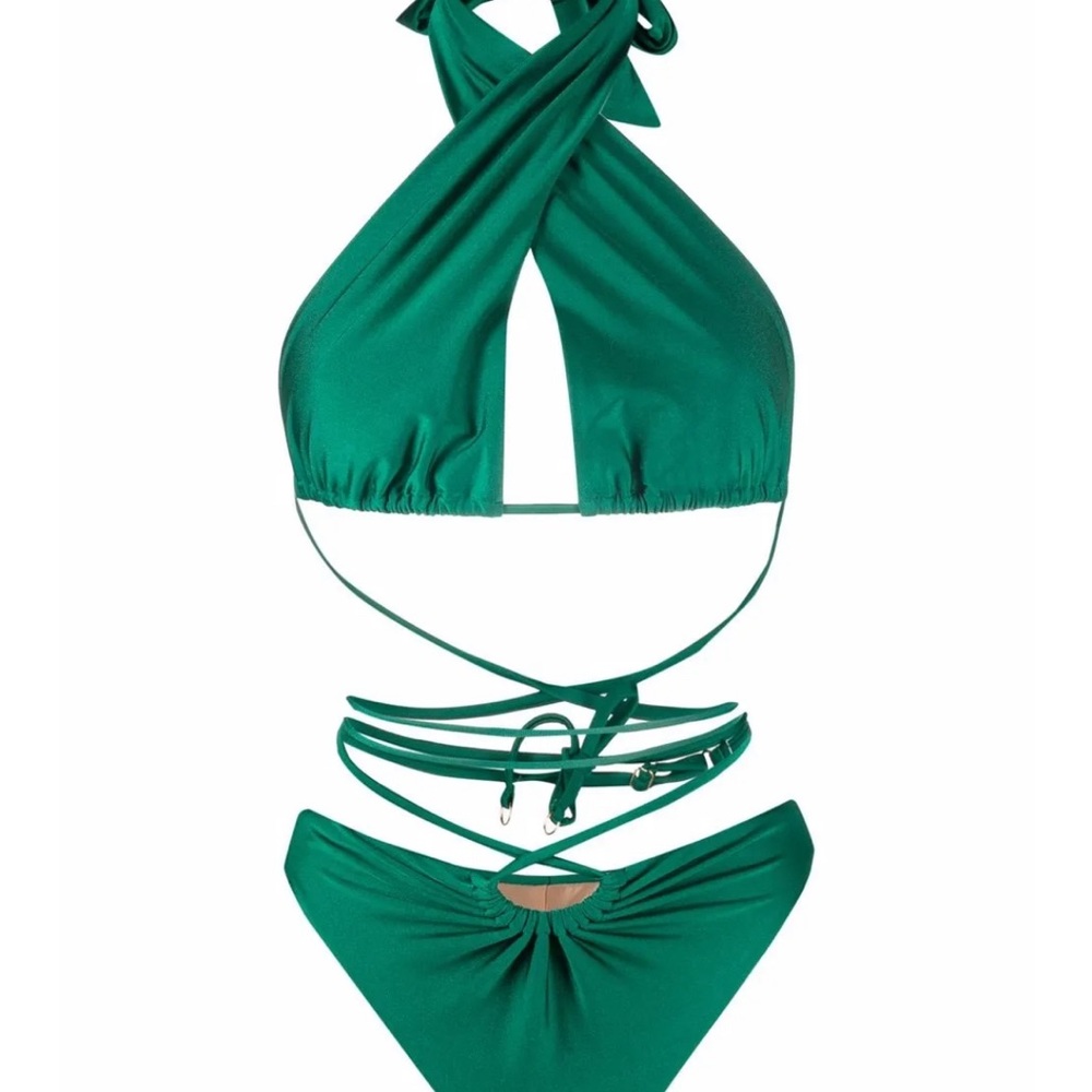 *Brand New* Noire Swimwear lattice-strap halterneck swimsuit (small size)